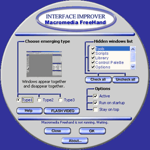 Macromedia FreeHand Interface Improver Screenshot